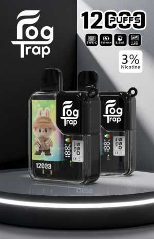 Alternative view of Fog Trap 限量聯名 蠟筆小新 × LABUBU 12000口拋棄式 雙檔功率切換 油電數位顯示屏 潮流大煙霧主機【買10送1・全台現貨】